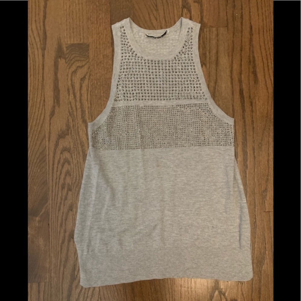 Halston Heritage Gray Sleeveless Top